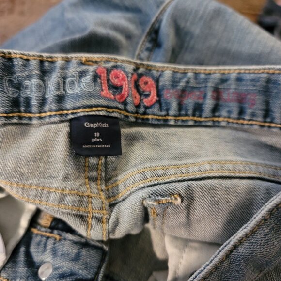 Gap Kids Jeans 1969 Super Skinny Adjustable Waist Distressed Plus Size 10 JJ1672 - Picture 6 of 6